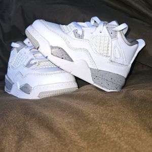 AIR JORDAN 4 RETRO TD 'WHITE OREO' Toddler 7c Sneakers Unisex